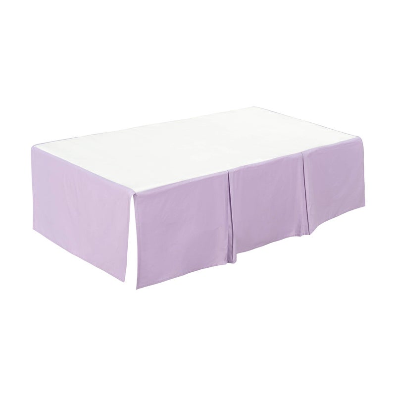EVERYDAY KIDS Lavender Purple Pleated Crib Skirt; 100% Natural Cotton Nursery Crib Bedding Skirt for Baby Boys and Girls; Crib Dust Ruffle with Split Corners for Easy On and Off, 14 Inch Drop - Image 4